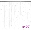 LED Curtain Icicle Lights 393.7" 400 LED Warm White 8 Function - White