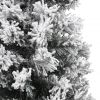 Slim Artificial Christmas Tree with Flocked Snow Green 5 ft PVC - Green