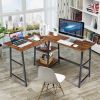 Home Office Workstation Corner Computer Desk  - Brown C