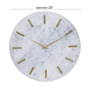 CosmoLiving by Cosmopolitan 20" White Marble Wall Clock with Gold Accents - CosmoLiving by Cosmopolitan