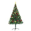 Artificial Pre-lit Christmas Tree with Baubles Green 5 ft - Green