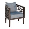 Crackle Accent Chair, wood frame with cushion, Morrocco,KD - as Pic