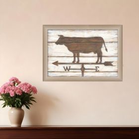 Farmhouse Cow Brown Framed Print Wall Art