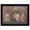 Love Abides Here Shelf 1 Black Framed Print Wall Art