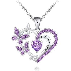 Love Butterfly Necklace New Year's Gift For Your Lover For Your Friend (Color: Silvery)