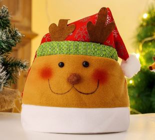 Christmas Hats Plush Santa Hat Snowman Elk Christmas Decoration (Color: COLOR 2)