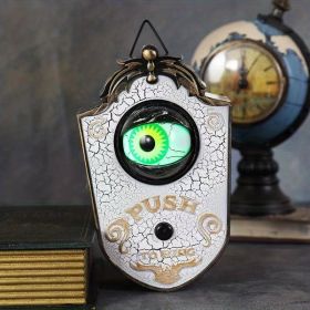 Halloween Decoration, Ghost Doorbell Animated Eyeball Halloween Decoration With Spooky Sounds, Trick Or Treat Activities For Kids (Color: White)