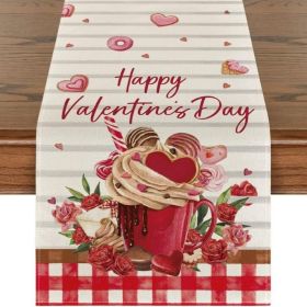 Table Runners Decor Valentine's Day Printed Tablecloth (Color: Style 22, size: 33x183 cm)