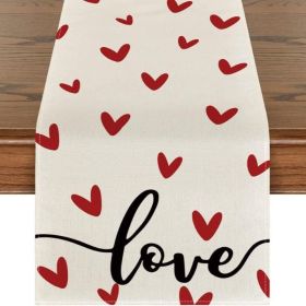 Anniversary Decor Valentine's Day Printed Tablecloth (Color: Style 28, size: 33x183 cm)