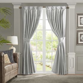 Pleat Curtain Panel with Tieback (Only 1 Pc Panel) (Color: as pic)