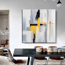 Hand Painted Oil Paintings Black and white gold Modern Abstract Oil Paintings On Canvas Wall Art Decorative Picture Living Room Hallway Bedroom Luxuri (STYLE: 1, size: 90x90cm)