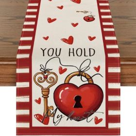 Table Runners Decor Valentine's Day Printed Tablecloth (Color: Style 23, size: 33x183 cm)